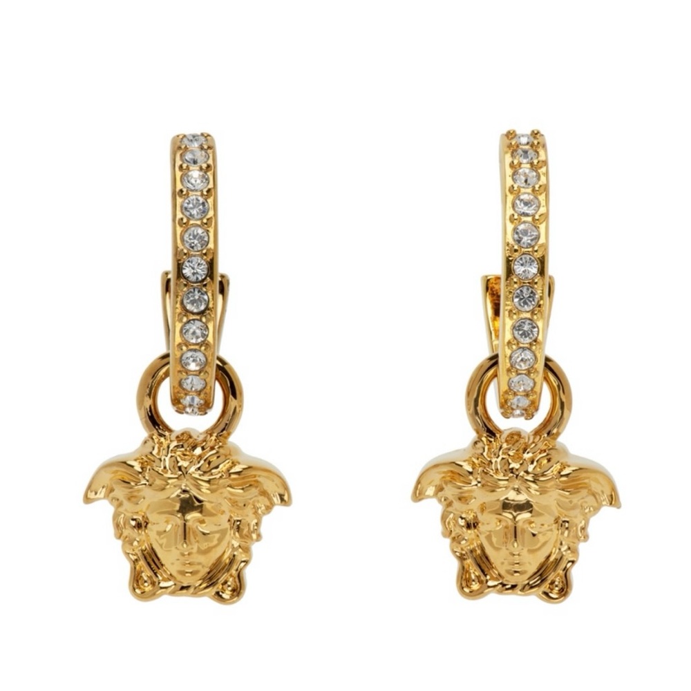 VERSACE Medusa crystal hoop earrings